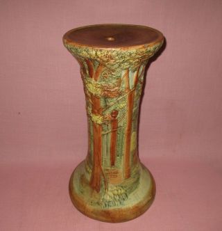 Weller Pottery American Arts & Crafts Forest Scenic Trees Pedestal 19 3/4 