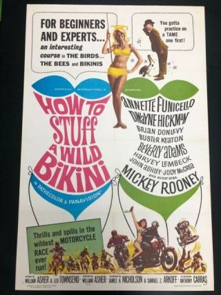 How To Stuff A Wild Bikini (1965) One Sheet Movie Poster - 27 " X 41 "