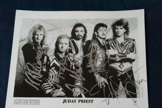 Judas Priest Signed Photo 1986 Rob Halford