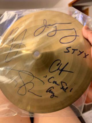 Styx,  2003 Signed In Person Drumheads By Tommy,  Dennis,  James & Chuck Pannozzo