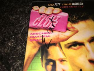 Brad Pitt & Edward Norton Hand Signed Autograph Fight Club Dvd