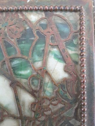 Tiffany Studios Green Slag Glass And Bronze Desk Box Grapevine Pattern 3