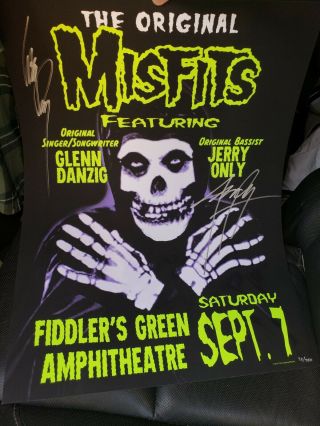 Autographed Misfits Denver 9/7/19 Poster Signed By Danzig And Jerry Only Samhain