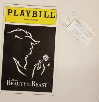 Broadway Playbill,  Beauty And The Beast,  Palace Theater,  December 1995