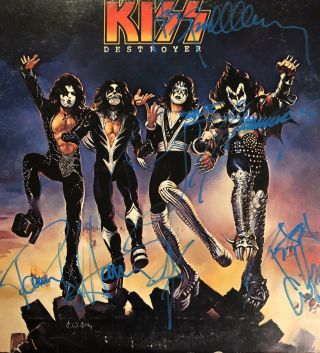 Kiss Destroyer Lp Originally Autographed By Gene Paul Ace And Peter