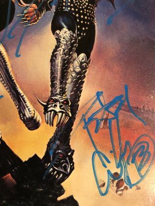 KISS Destroyer LP Originally Autographed By Gene Paul Ace and Peter 4