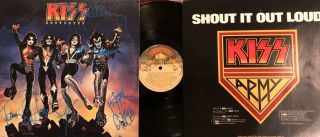 KISS Destroyer LP Originally Autographed By Gene Paul Ace and Peter 5