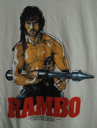 Vintage Rare Rambo First Blood Part 2 T - Shirt 1982 Tristar Pictures