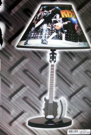 KISS Band Gene Simmons Axe Bass Guitar Table Lamp 2008 Spencers 2