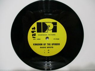 7 " Record With Radio Spots For Kingdom Of The Spiders
