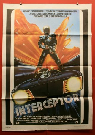 Mad Max Interceptor Vintage Movie Poster - 1981 Italian 39x55 Inches Mel Gibson