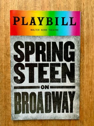 Springsteen On Broadway 2018 Pride Playbill Bruce Springsteen