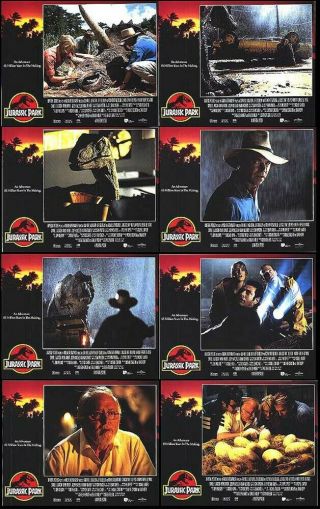 Jurassic Park 11x14 Lobby Card Set Of 8 Steven Spielberg