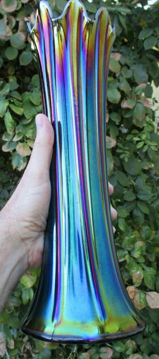 Electric Purple Northwood Midsize Thin Rib Vase