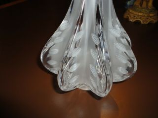 Lalique France Satin Crystal Glass Marie Claude Vase 14 