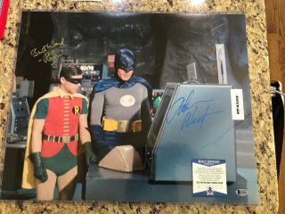 Burt Ward Adam West Batman & Robin Dual Signed 16x20” Photo Beckett