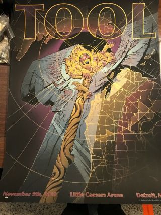 Tool Concert Tour Poster - Detroit 2019 11.  9.  19 Limited Edition 206 Of 600