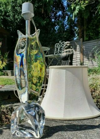 Daum France Crystal Lamp In The Shape Of An Owl By C1950