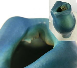 Van Briggle Lorelei Vase In Blue,  Art Nouveau Aqua Art Pottery,  Usa Ceramic