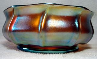 A Signed Tiffany Studios Lct Favrile Iridescent Art Glass Bowl 6 Inch