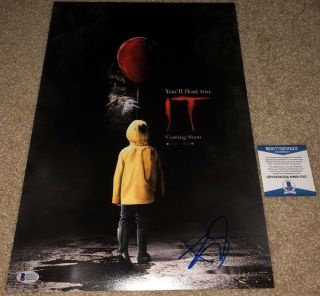 Bill Skarsgard Signed 12x18 It Poster Photo Pennywise Stephen King Book Bas