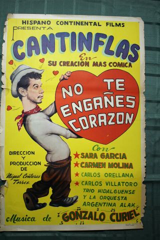 Cantinflas - No Te Enganes Corazon (1937) 27 " X 41 " Mexican Movie Poster