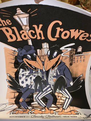 Black Crowes Signed Chris & Rich Robinson Bowery Ballroom Nyc Event Poster 11/11