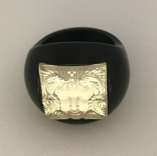 Lalique Masque De Femme Art Deco Ring Size 6 Us/ 52 Fr Ex.  Cond.