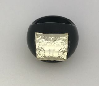 Lalique Masque De Femme Art Deco Ring Size 6 US/ 52 FR Ex.  Cond. 3