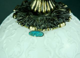 Fenton Silver Crest Spanish Lace Milk Glass Gone With The Wind Double Ball Lamp 4
