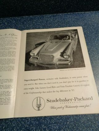 1957 STUDEBAKER CHEVY FORD CHRYSLER SOUVENIR PROGRAM AUTO SHOW SYRACUSE,  NY 3