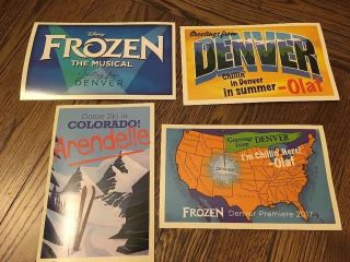 Frozen Pre Broadway Souvenir Postcard Set Denver,  Co Disney Musical