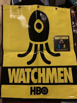 Sdcc 2019 Exclusive Hbo Watchmen Swag Bag Backpack & Offsite Pin Combo