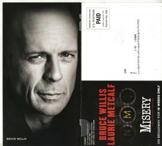 Bruce Willis Laurie Metcalf Misery Broadway Mailer Stephen King Advertisement Ny