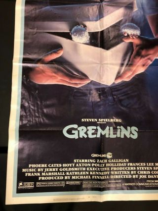 GREMLINS One Sheet SS/Folded Movie Poster - 1985 - SPIELBERG 2