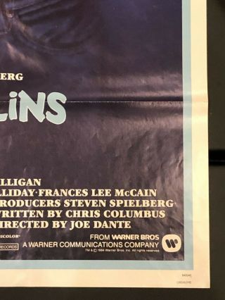 GREMLINS One Sheet SS/Folded Movie Poster - 1985 - SPIELBERG 6