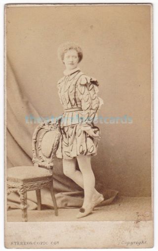 Victorian Stage Actress Kate Terry As Viola.  Stereoscopic Co Cdv