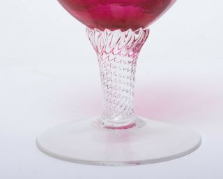 Set of 11 George Borgfeldt Lisa Cranberry Optic Wine Goblet Glasses Twist Stem 4