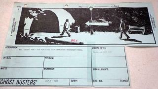 1984 1st Ghostbusters Storyboard 1 Studio Stamped,  Pan Shot Of Louis,  Deleted?