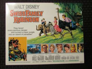 R1975 Swiss Family Robinson Lobby Card Set Of 8 Vf 8.  0 W/ Envelope - Walt Disney