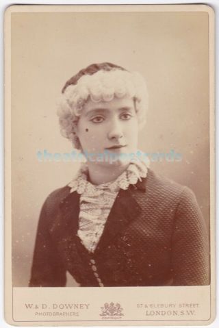 Victorian Stage Actress,  Singer Addie Grey.  W & D Downey Cabinet Photo
