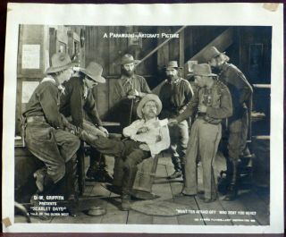 D.  W.  Griffith 1919 Silent Film Western Lobby Card Scarlet Days