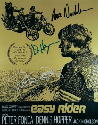 Nicholson Peter Fonda Dennis Hopper Signed 8x10 Photo Autographed Picture,