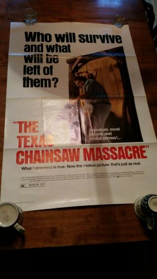 Texas Chainsaw Massacre 1 - Sheet 1980 Movie Poster Vintage Rare