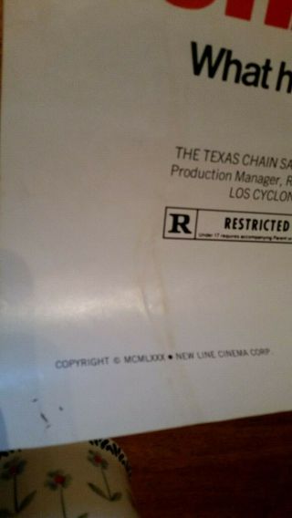Texas Chainsaw Massacre 1 - sheet 1980 movie poster Vintage RARE 7
