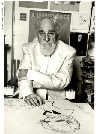 1993 Photo Of Abe Hirschfeld,  Seated At The Drawing Board Plus Comic Drag Foto