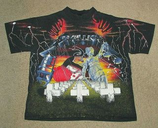 Metallica - 1991 - Concert Tour T - Shirt - All Over Print - Vintage - 90s Metal