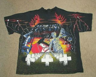 METALLICA - 1991 - Concert Tour T - shirt - All Over Print - VINTAGE - 90s Metal 2