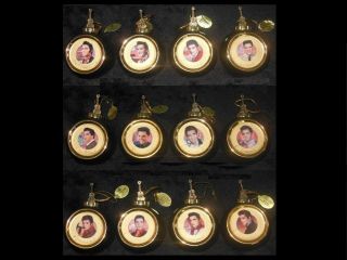 Retired Elvis Presley Solid Gold Bradford Exchange Complete Ornament Set