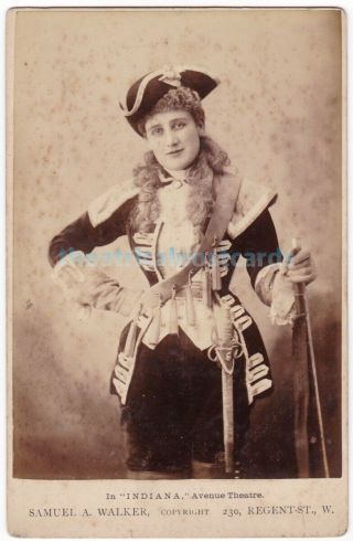 Stage Actress Phyllis Broughton In Indiana.  Avenue Theatre 1886.  Cabinet Photo